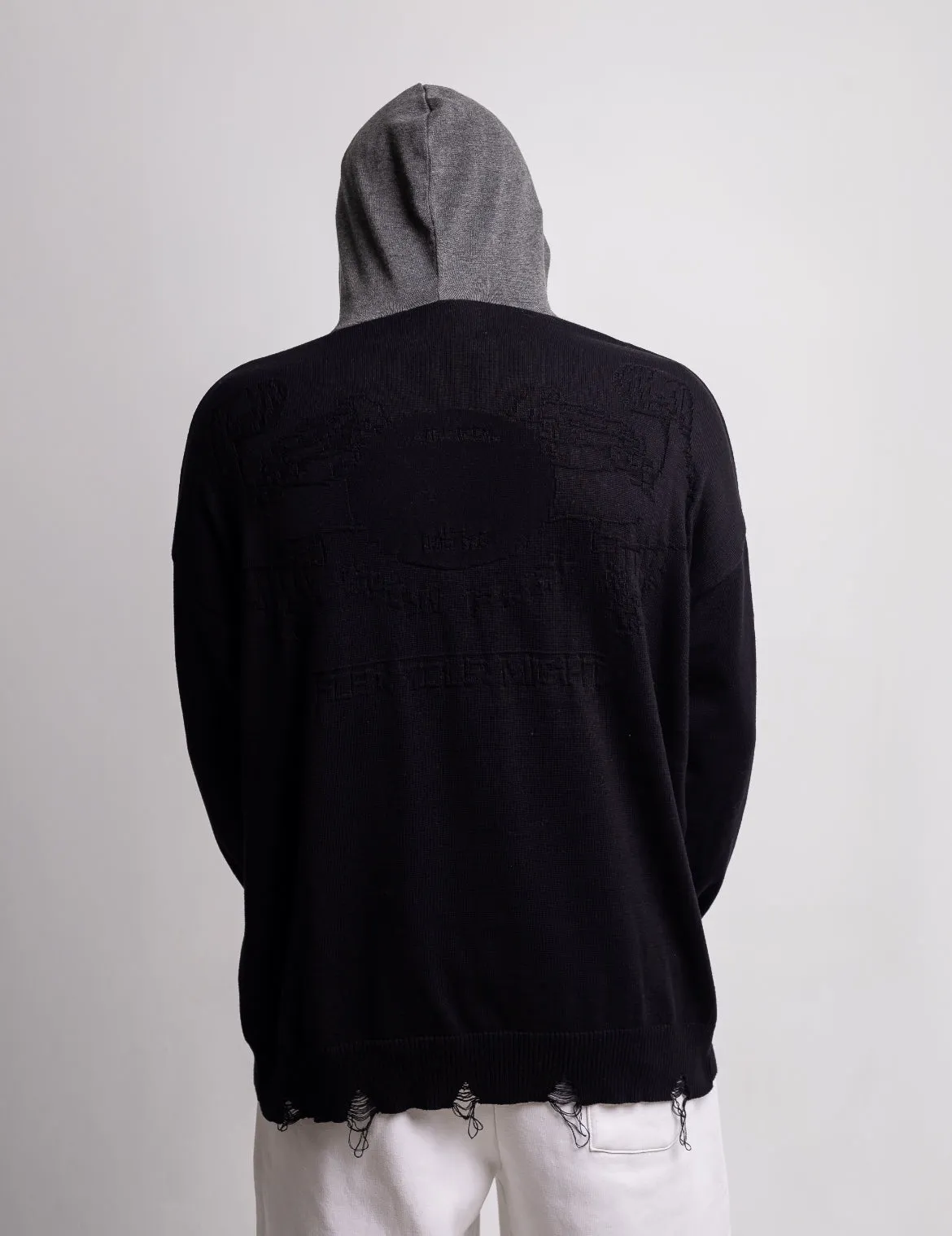 Black Two—Tone light hoodie