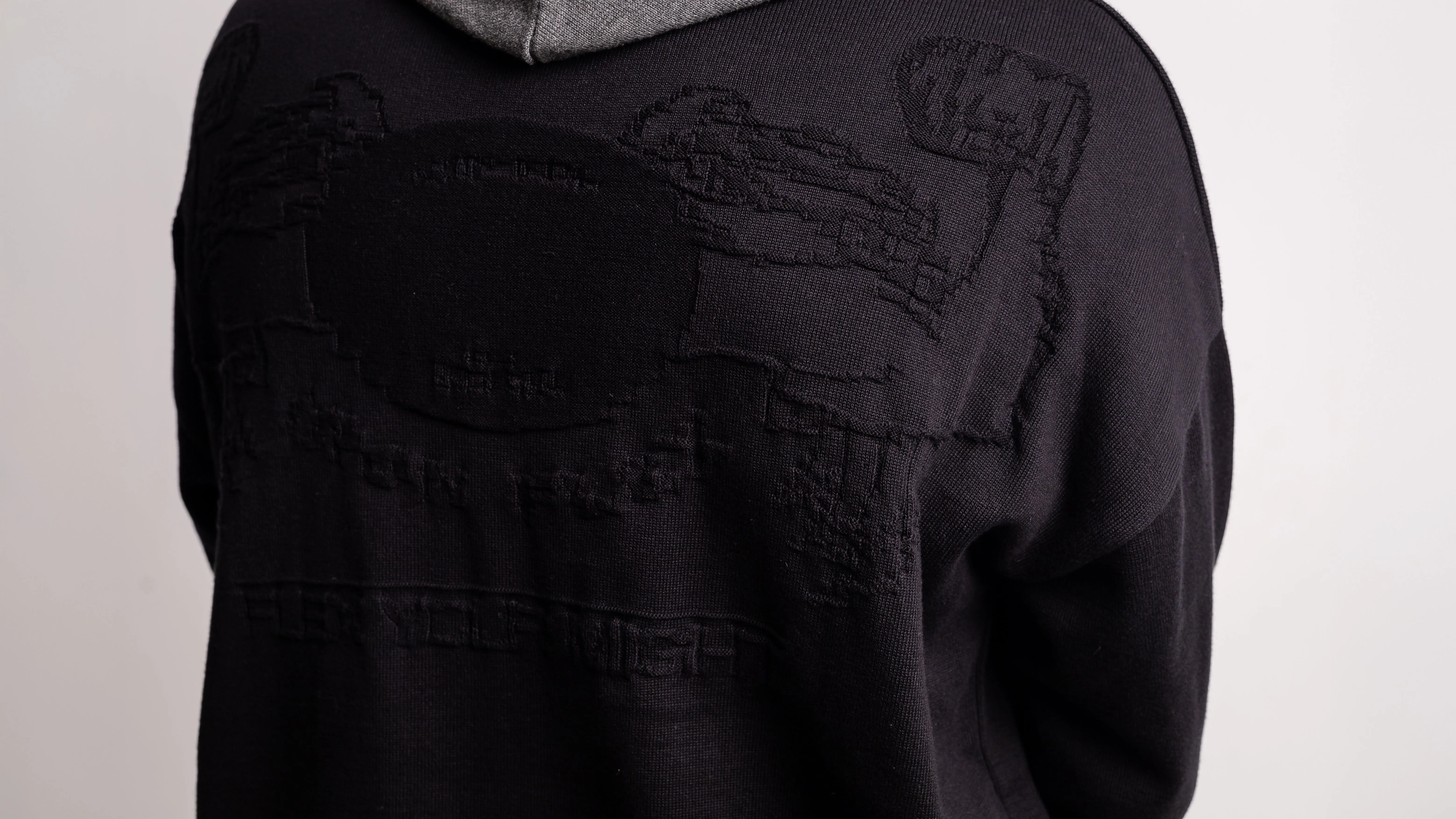 Black Two—Tone light hoodie