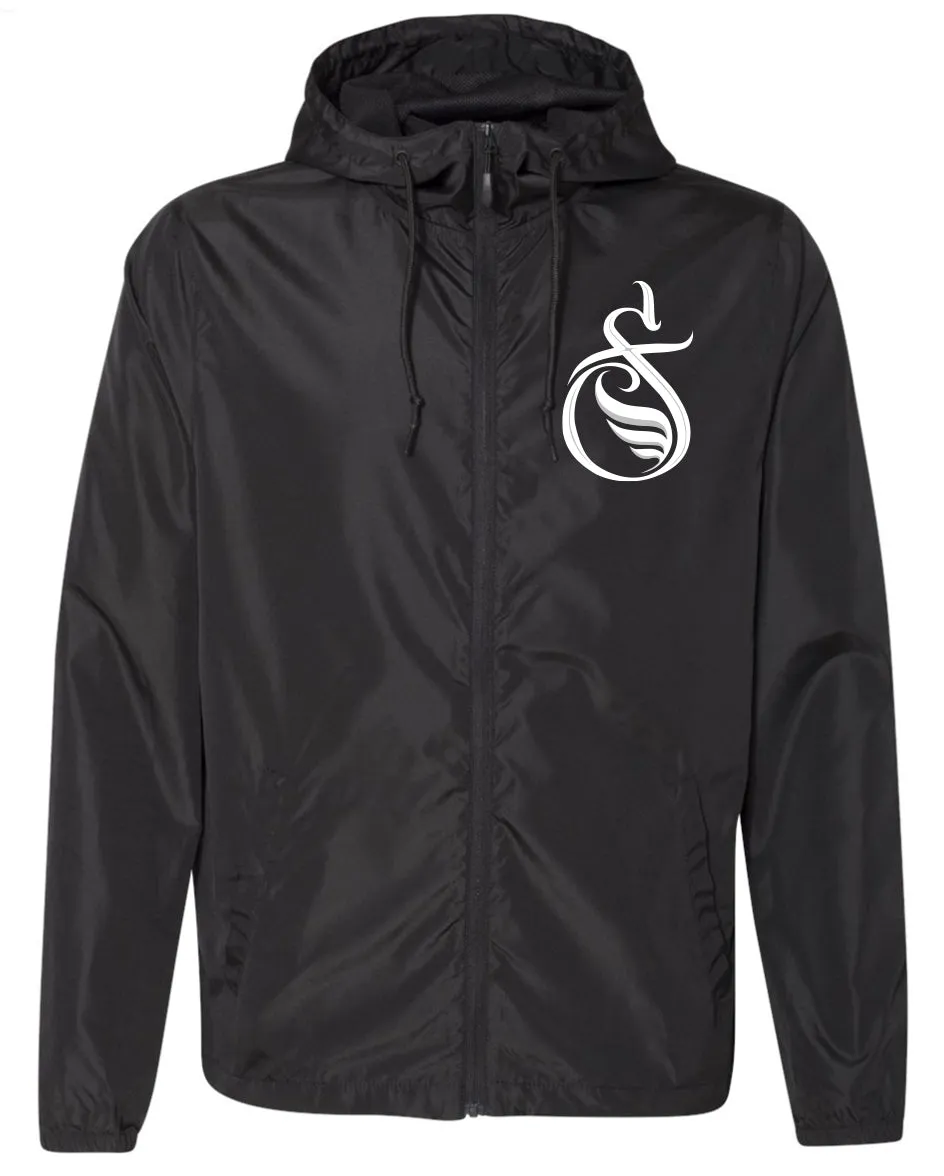 Black Windbreaker SlayFly Emblem White Print