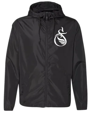 Black Windbreaker SlayFly Emblem White Print