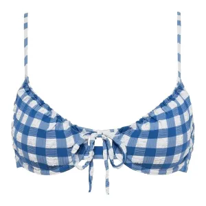 Blue Gingham Lucy Bikini Top