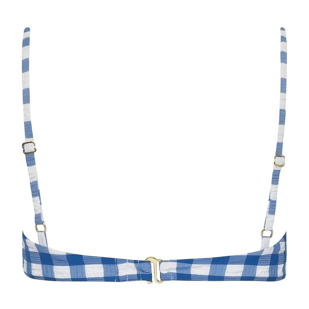 Blue Gingham Lucy Bikini Top