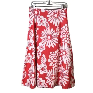 Boden Womens Topical Midi Long Skirt Cotton Hawaiian Flowy Aline Lined Size 10