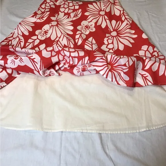 Boden Womens Topical Midi Long Skirt Cotton Hawaiian Flowy Aline Lined Size 10