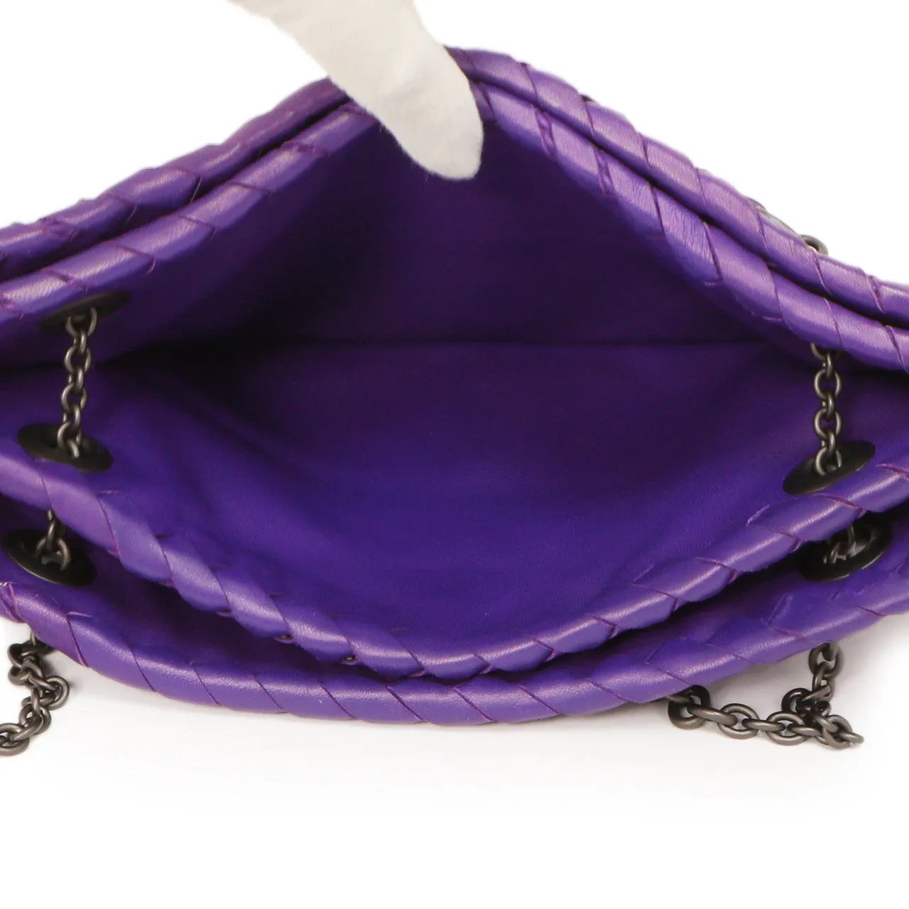 Bottega Veneta Purple Nappa Intrecciato Duo