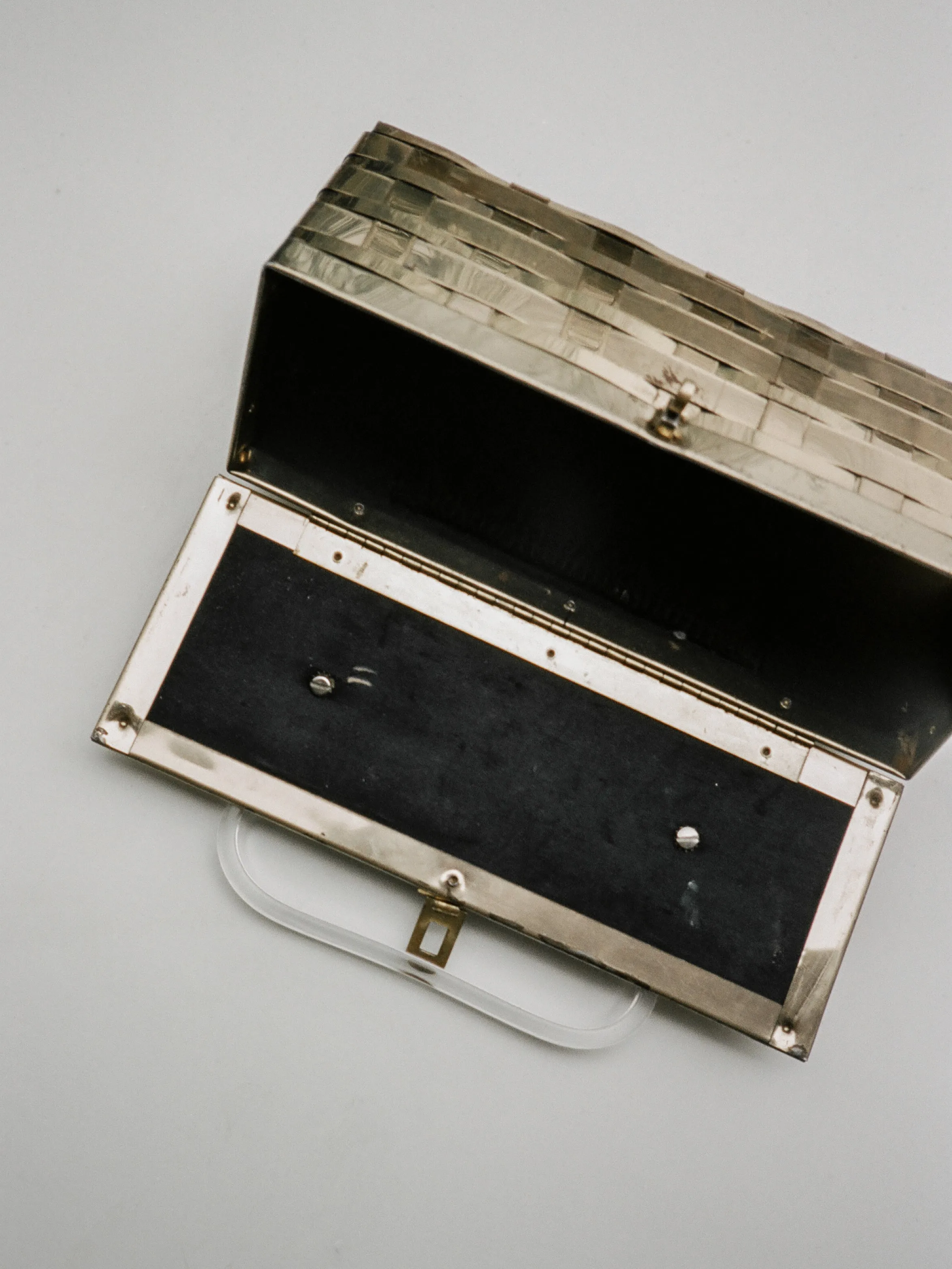 Brass Metallic Box Bag