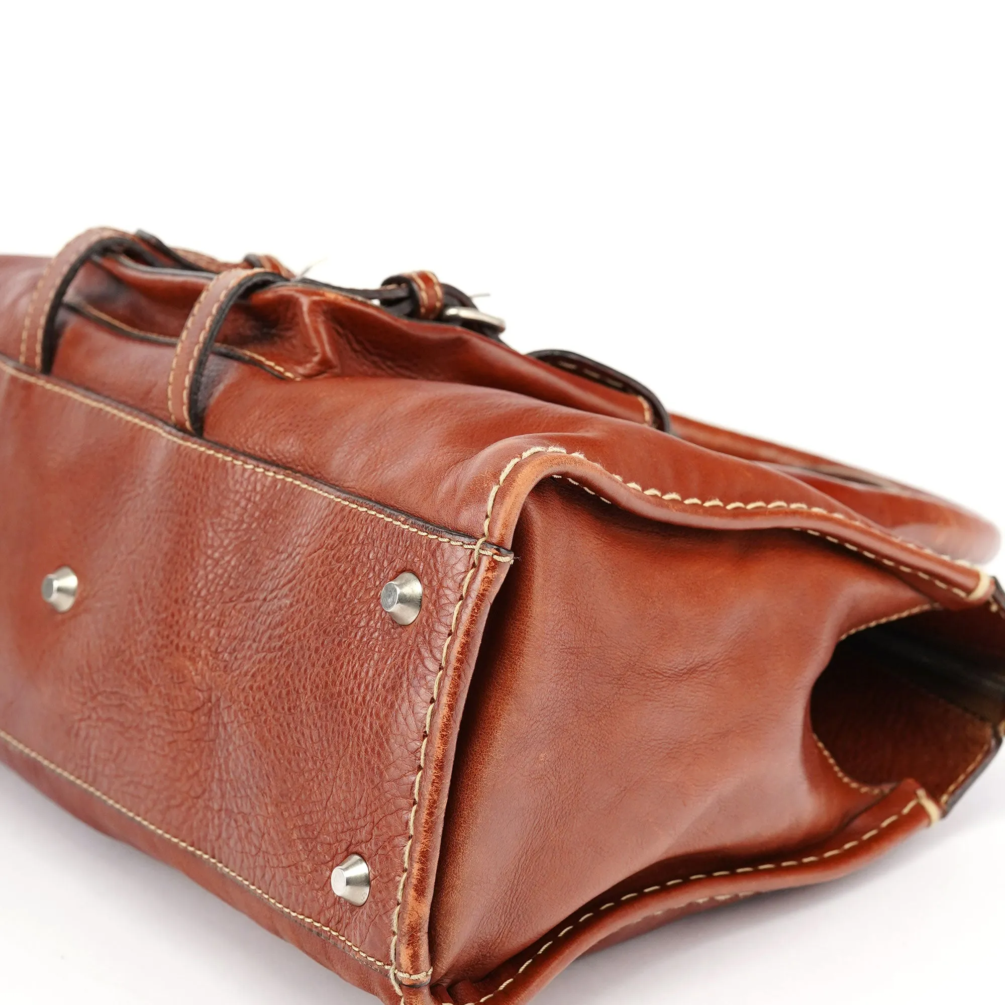 Brown Leather Edith Tote Bag