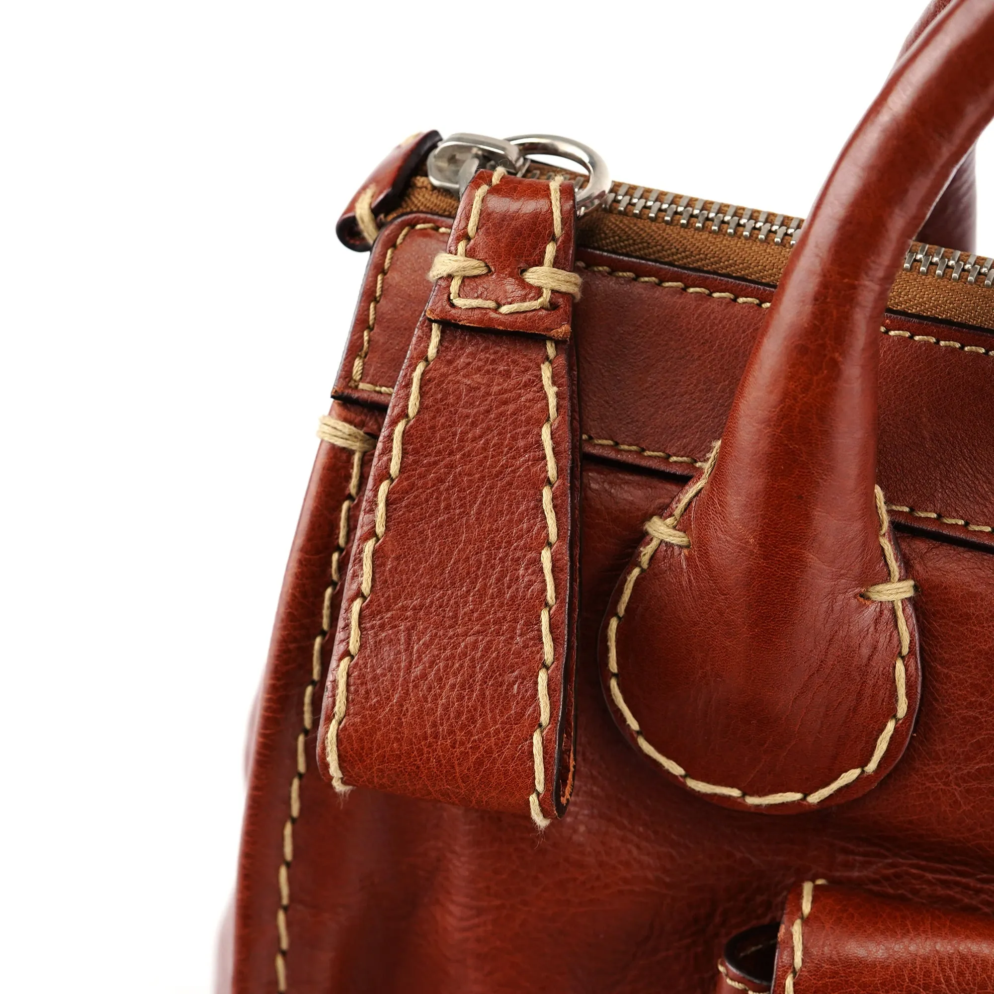 Brown Leather Edith Tote Bag