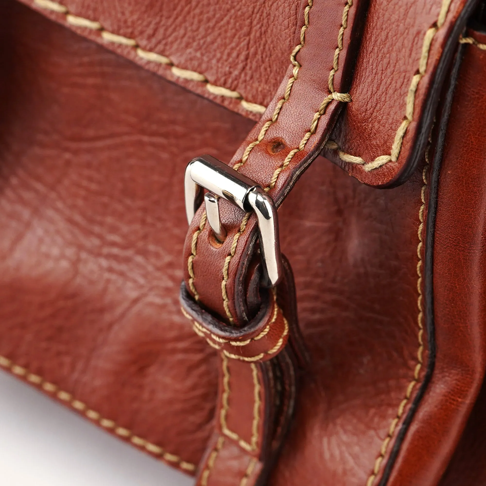 Brown Leather Edith Tote Bag