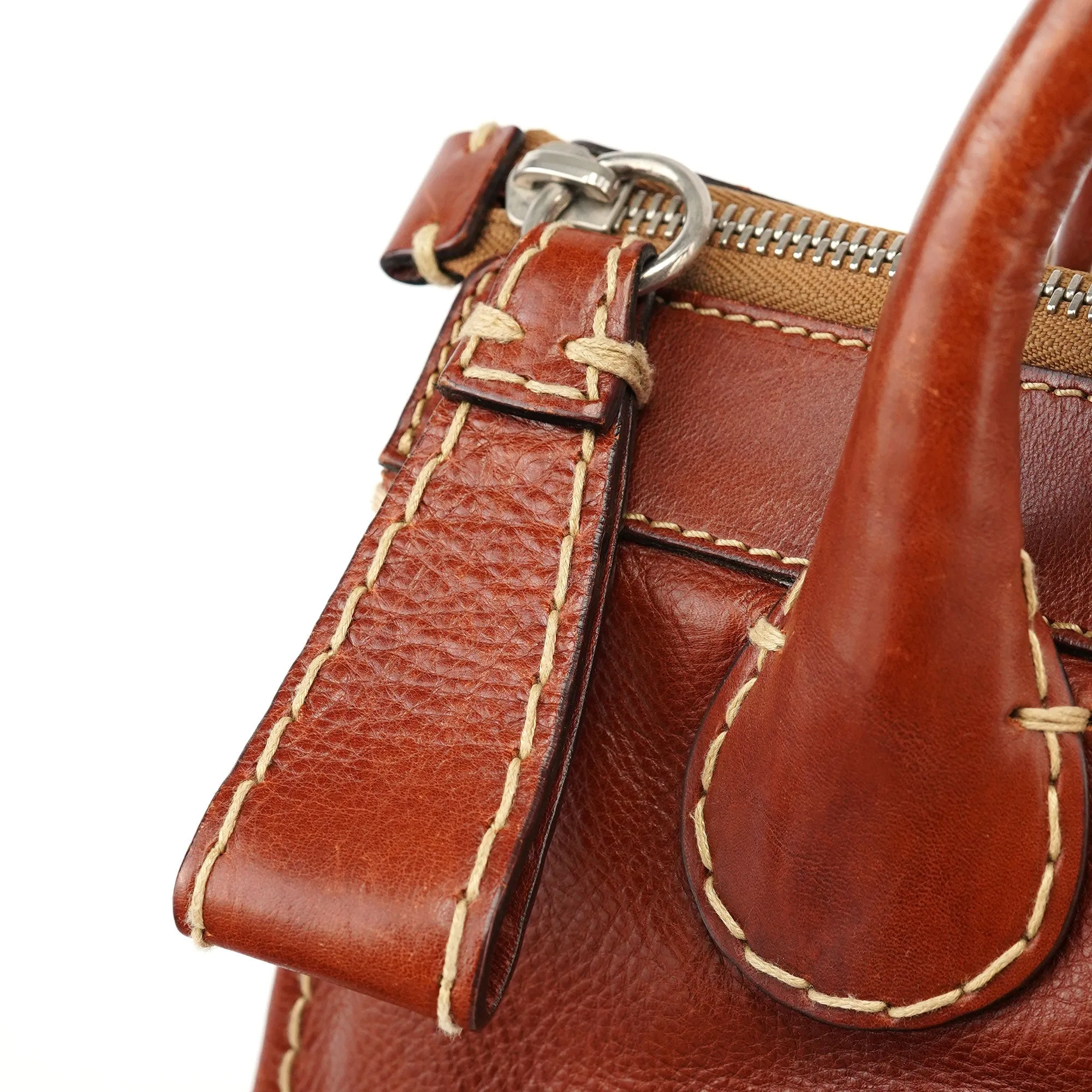 Brown Leather Edith Tote Bag