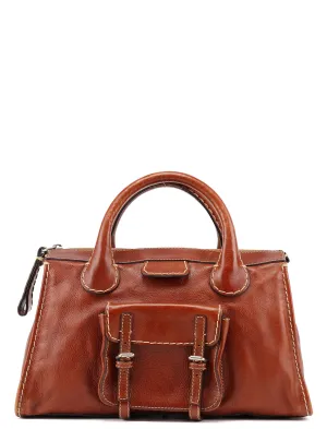 Brown Leather Edith Tote Bag
