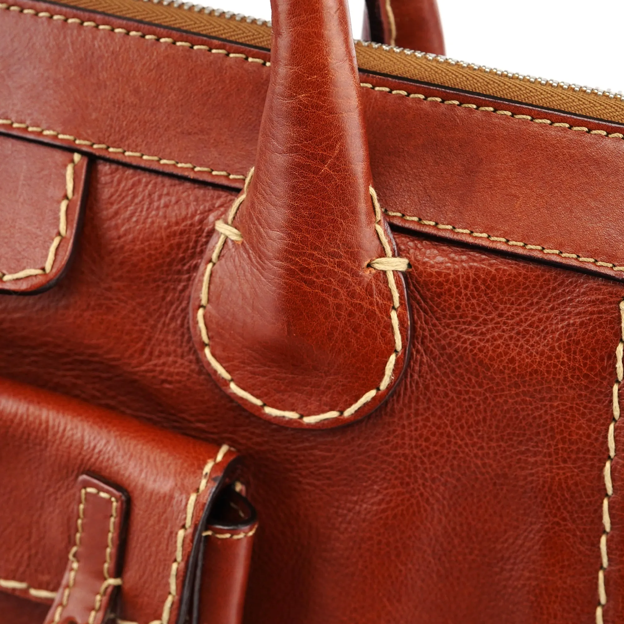 Brown Leather Edith Tote Bag