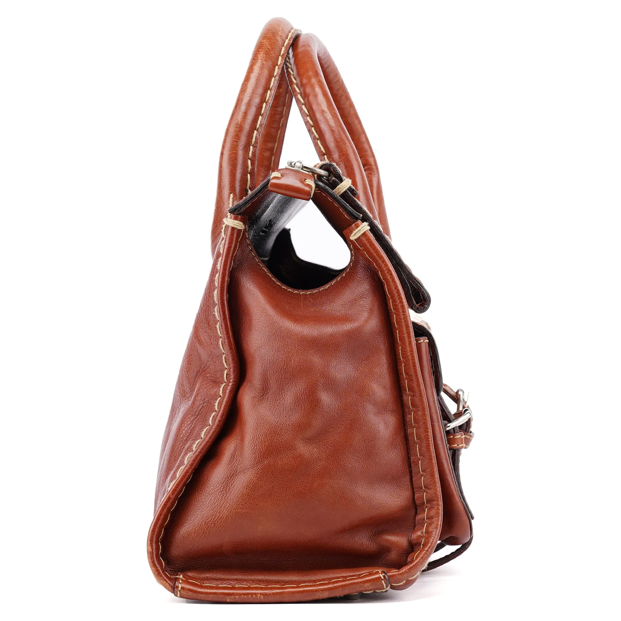 Brown Leather Edith Tote Bag