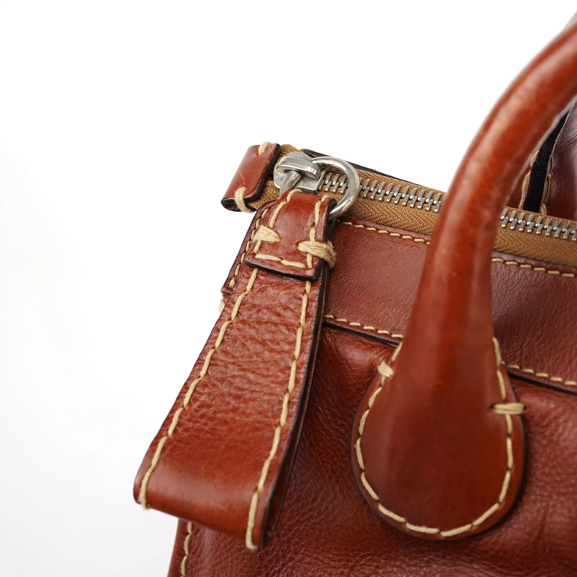 Brown Leather Edith Tote Bag