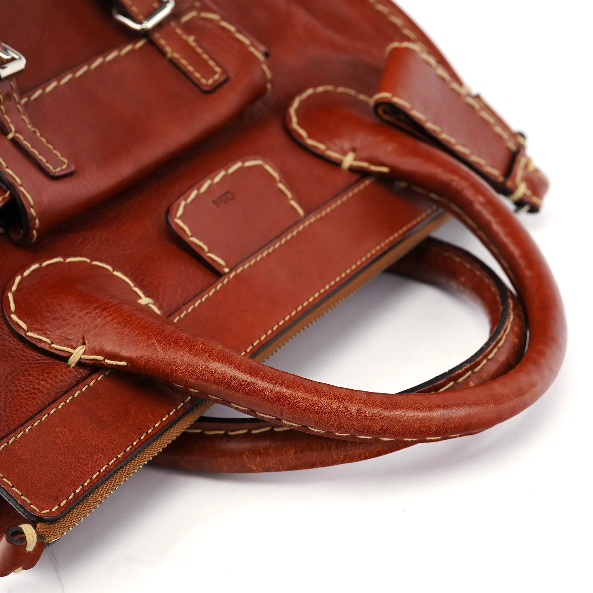 Brown Leather Edith Tote Bag
