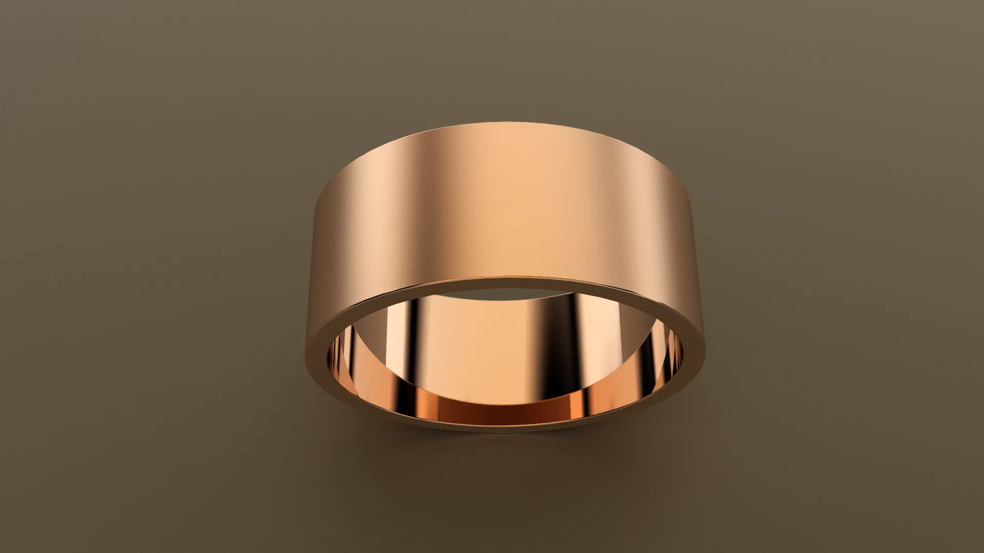 Brushed Rose Gold 9mm Flat Wedding Band