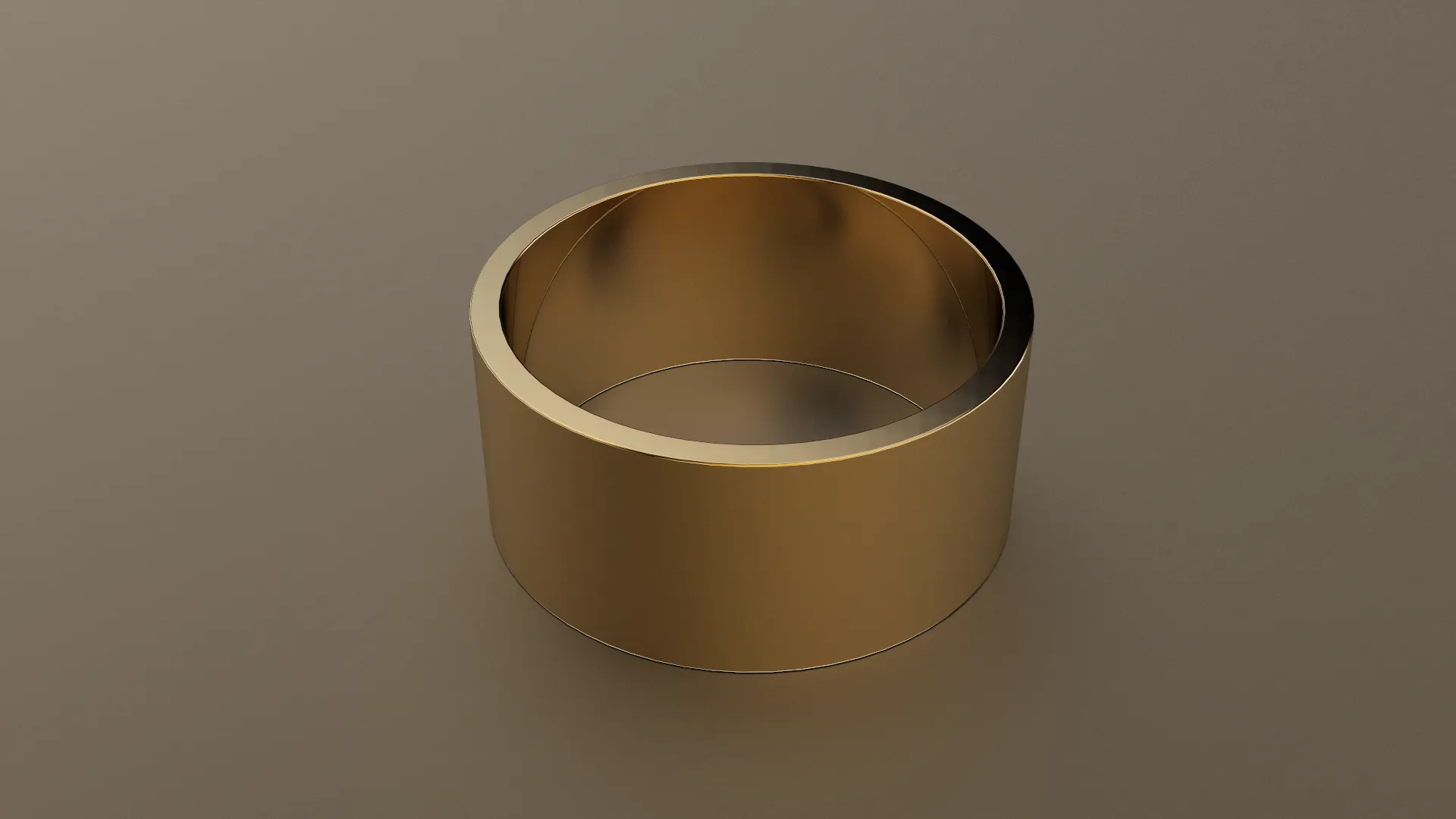 Brushed Yellow Gold 10mm Flat Wedding Band