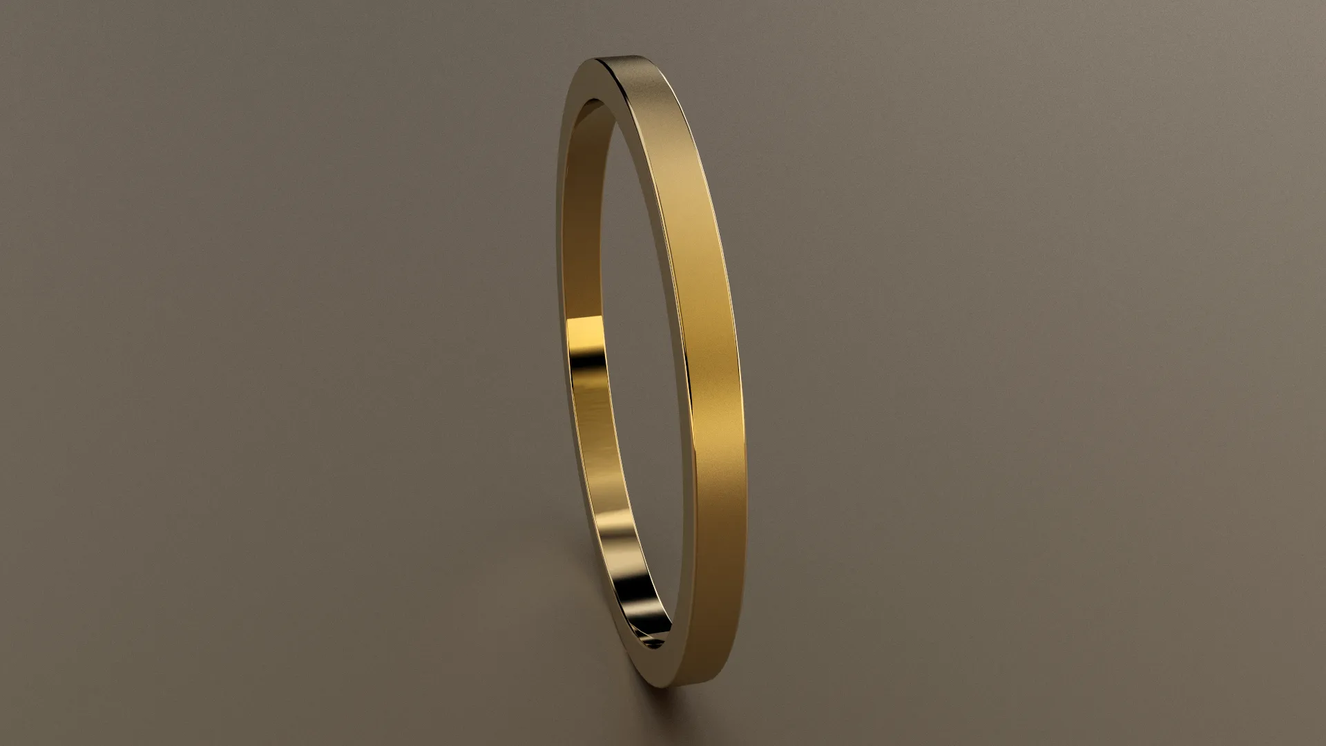 Brushed Yellow Gold 1.5mm Flat Wedding Band