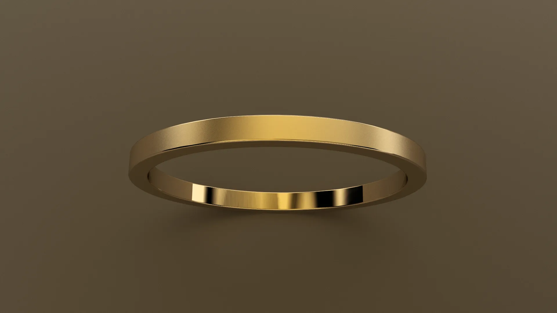 Brushed Yellow Gold 1.5mm Flat Wedding Band