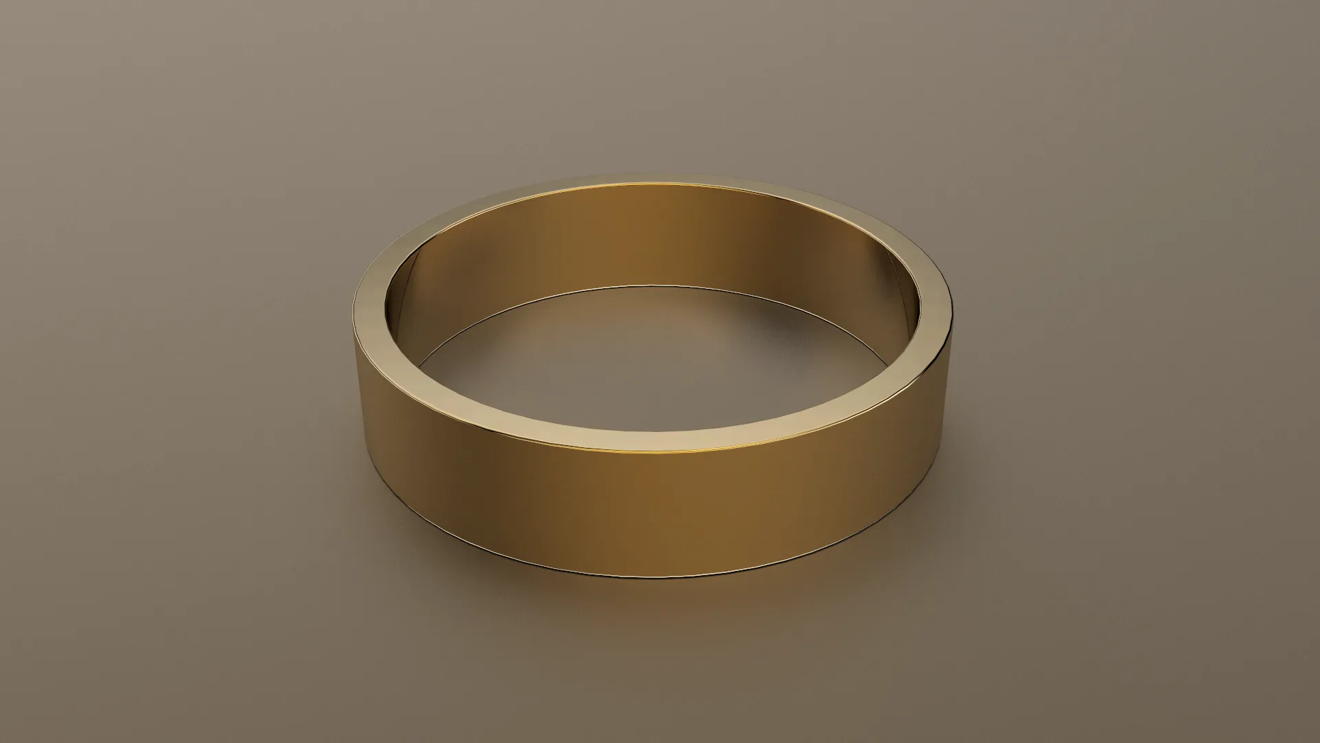 Brushed Yellow Gold 5mm Flat Wedding Band