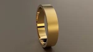 Brushed Yellow Gold 5mm Flat Wedding Band