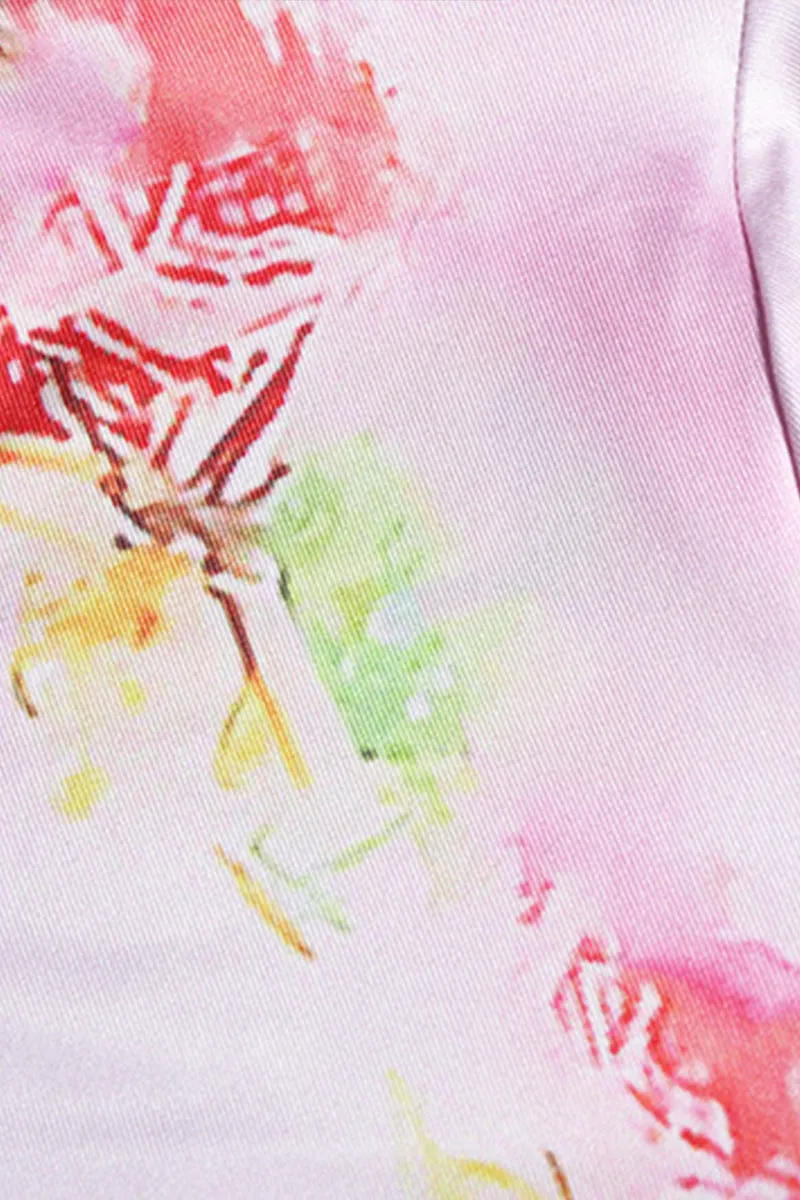 BT3026 Floral Tie Dye Dress