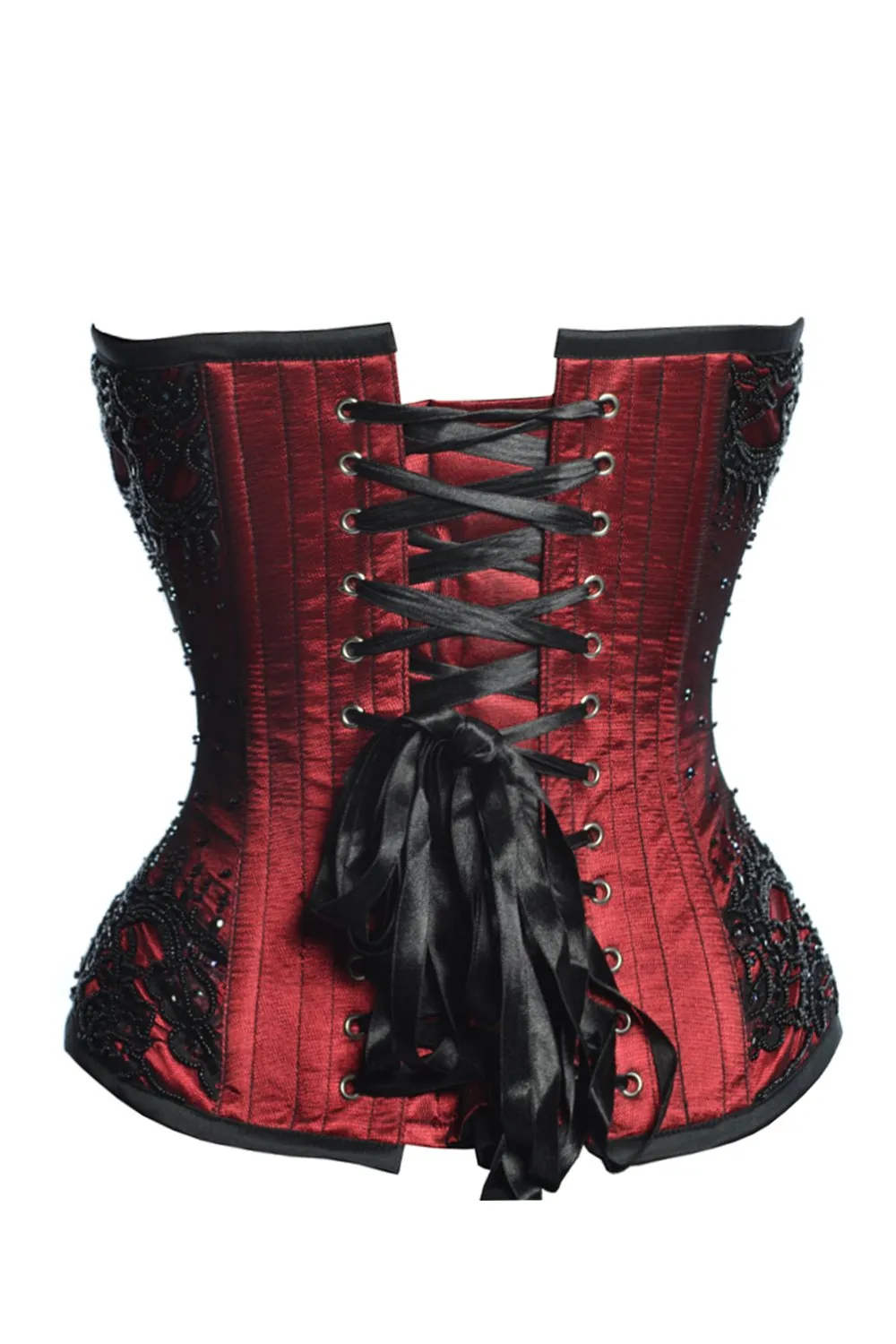 Burgundy Satin Couture Corset