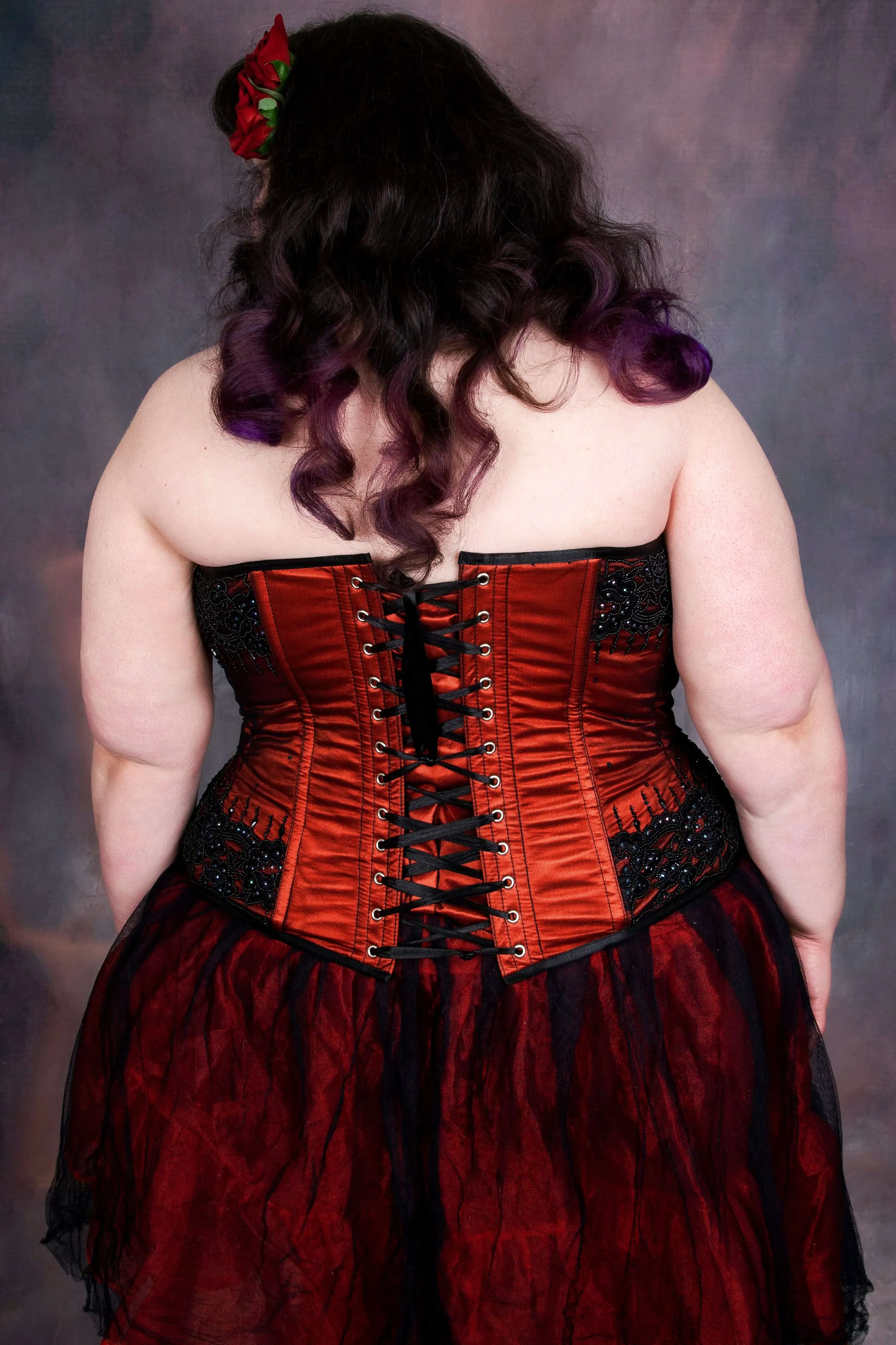 Burgundy Satin Couture Corset