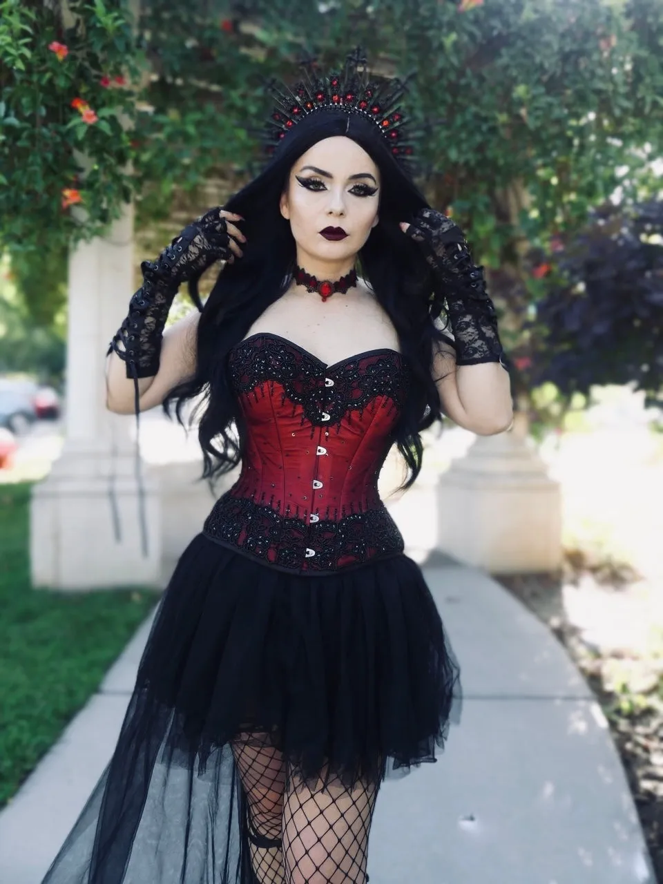Burgundy Satin Couture Corset
