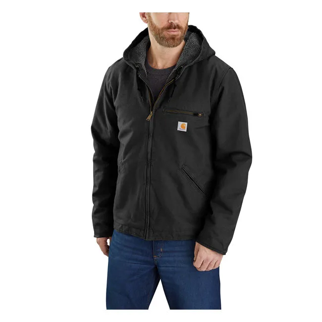 Carhartt Washed Duck Sherpa Lined Jacket Black