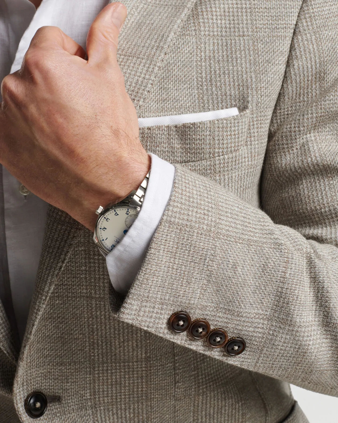 CAROVA JERSEY HOUNDSTOOTH SOFT JACKET - ICED CHAI