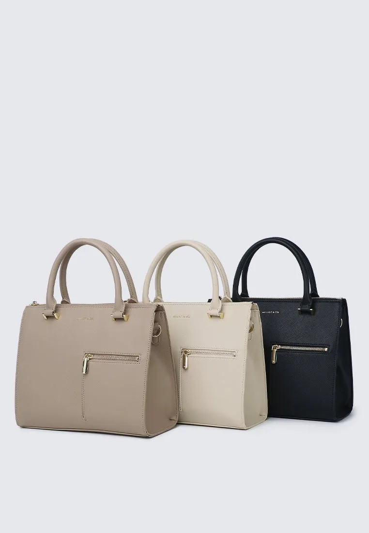 Ceci Double Top Handle Bag (Black)