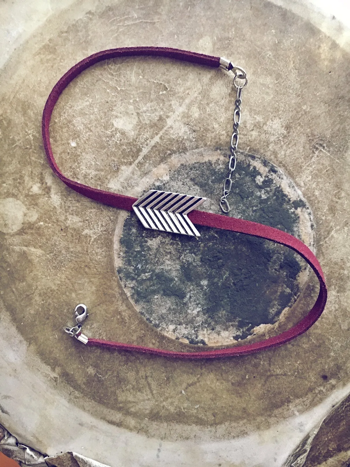 chevron arrow choker necklace