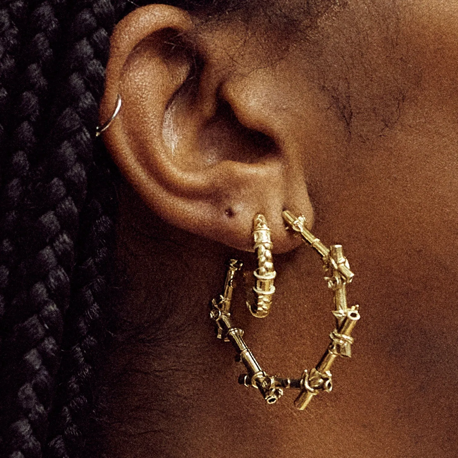 Chunky Braided Hoops - Gold