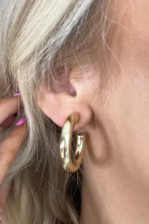 Chunky Metal Hoop Earring