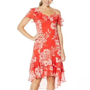 Colleen Lopez Women's One Shoulder Hi Low Ruffle Dress