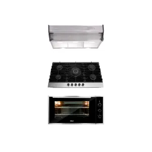 COMBO C - DRIJA - 90CM / 36” – ACERO/VIDRIO(Estufa, Horno y Extractor).