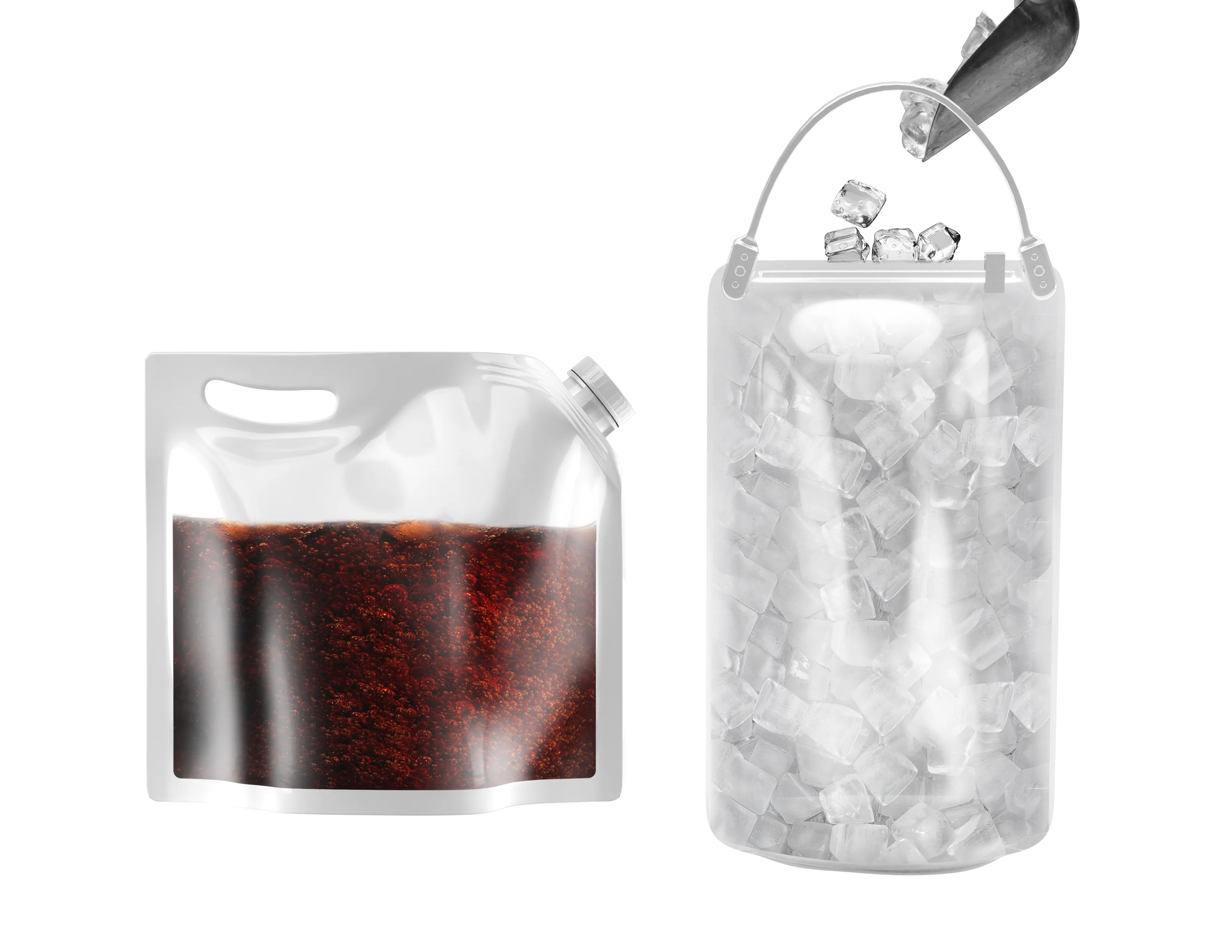 Combo Set of Clear 1/2 Gallon Beverage Bag   Ice Bag  for $79 only (Case of 100/Each)