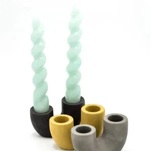 Concrete Candle Holder Duo