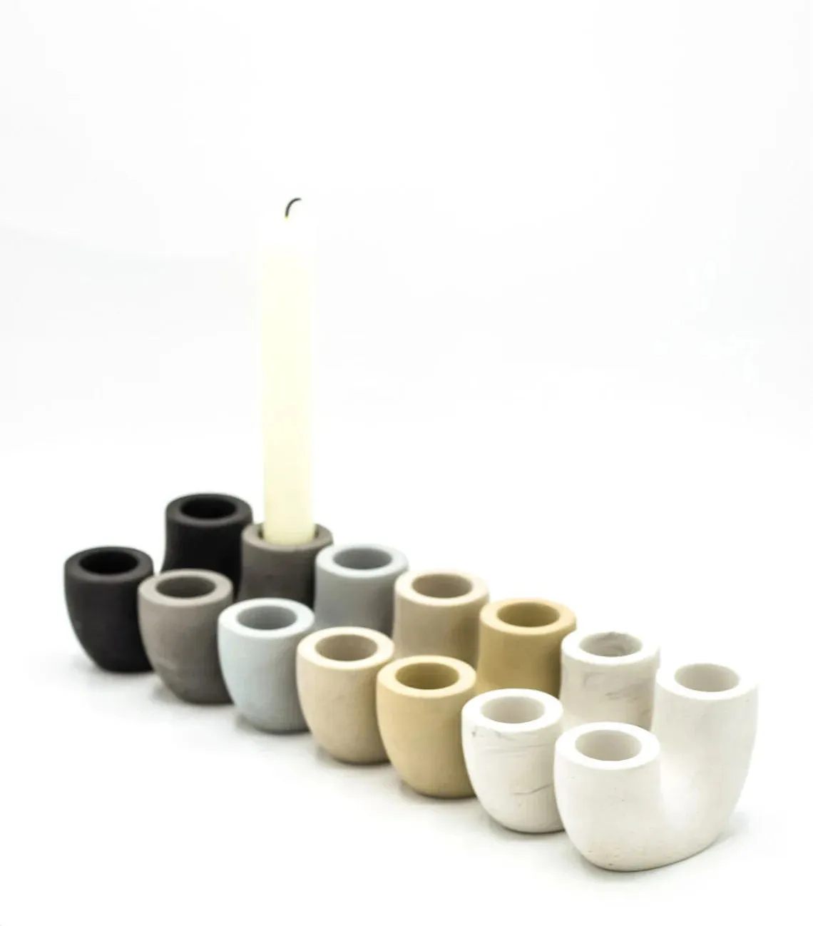 Concrete Candle Holder Duo
