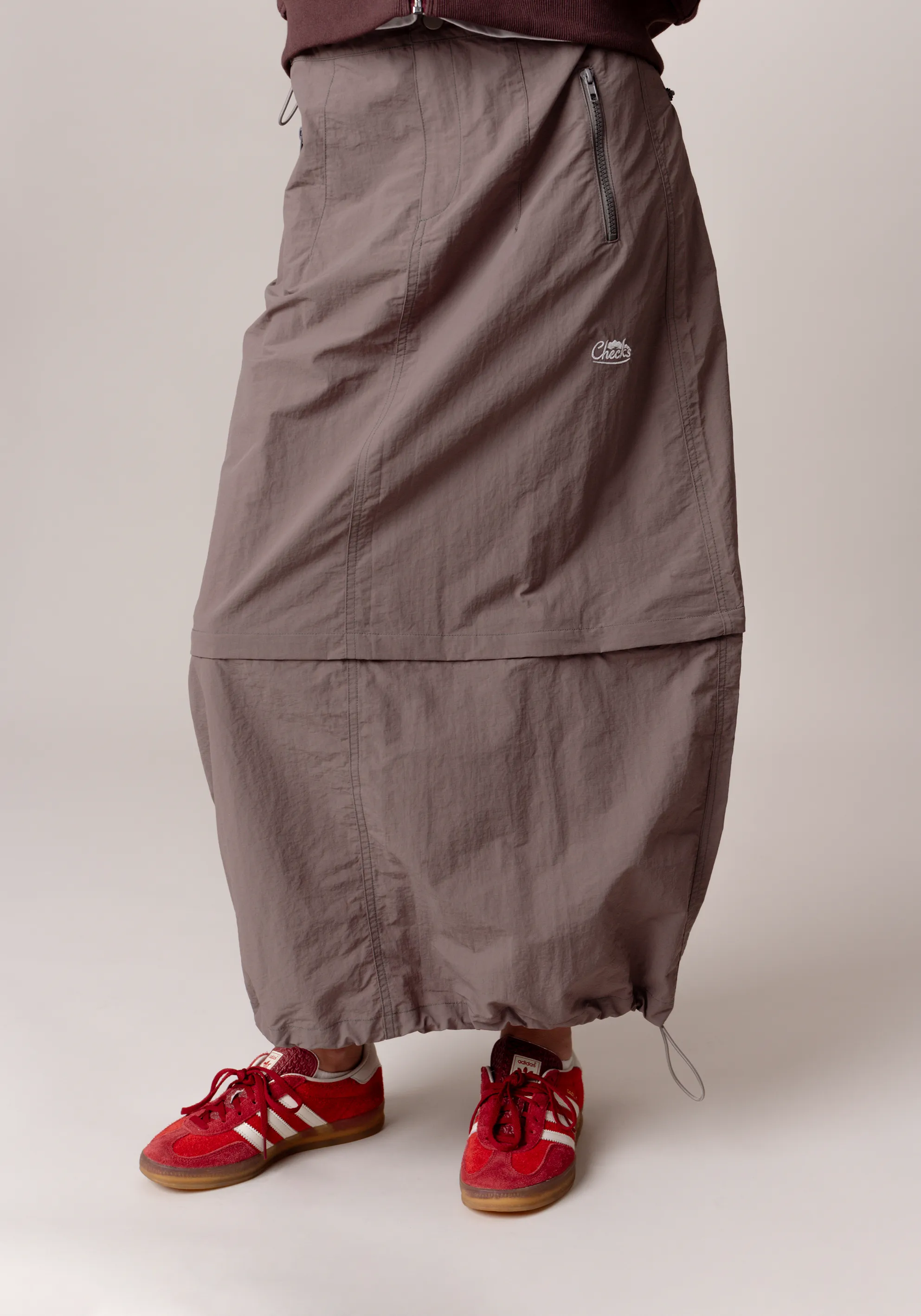 Convertible Nylon Skirt Charcoal