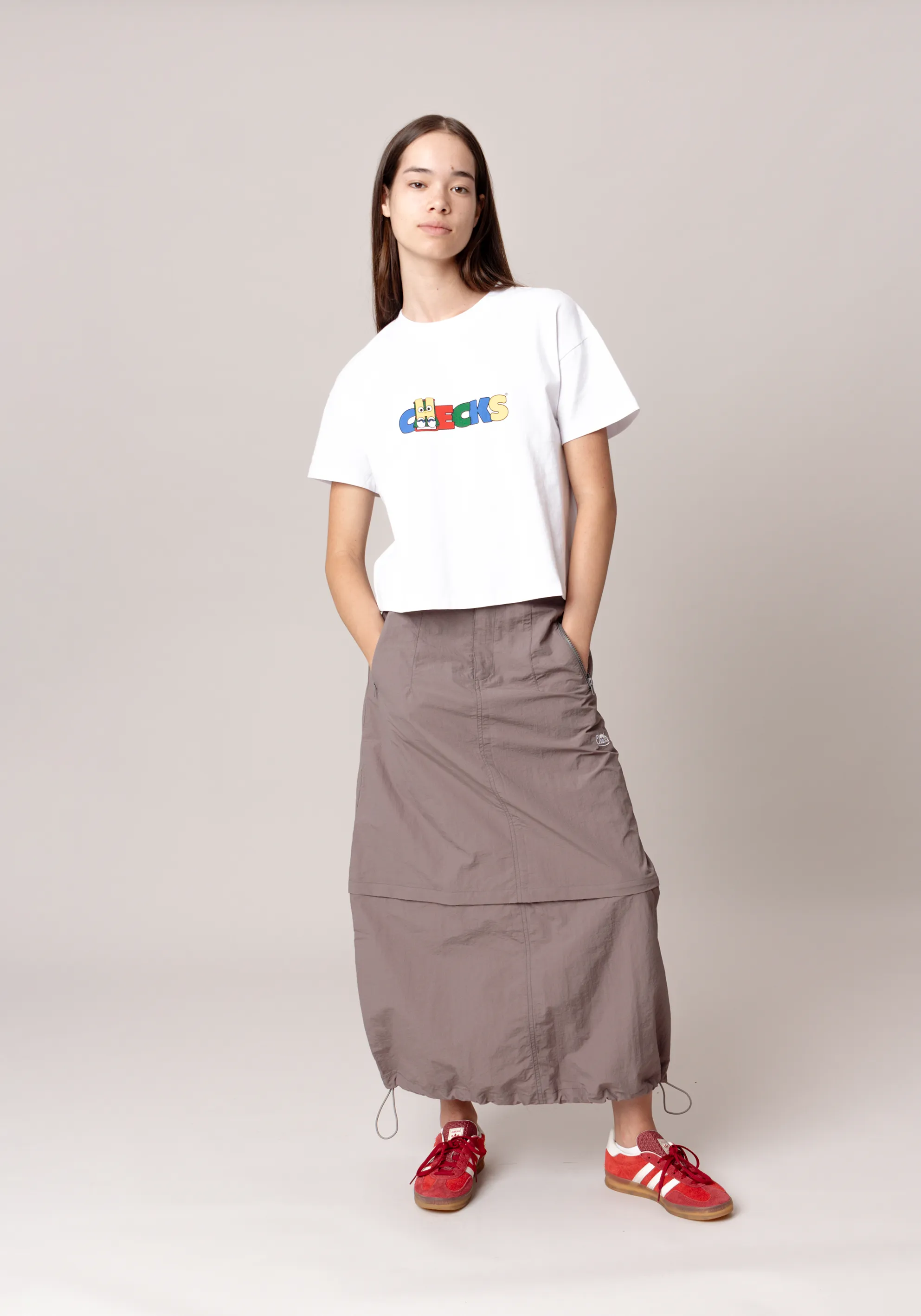 Convertible Nylon Skirt Charcoal
