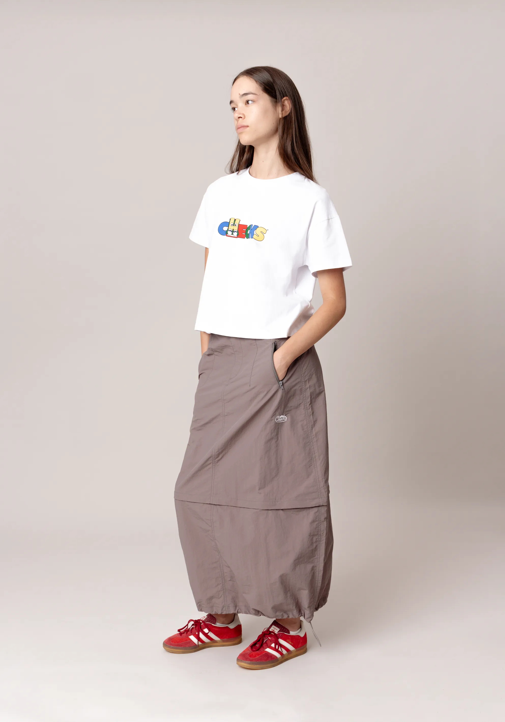 Convertible Nylon Skirt Charcoal