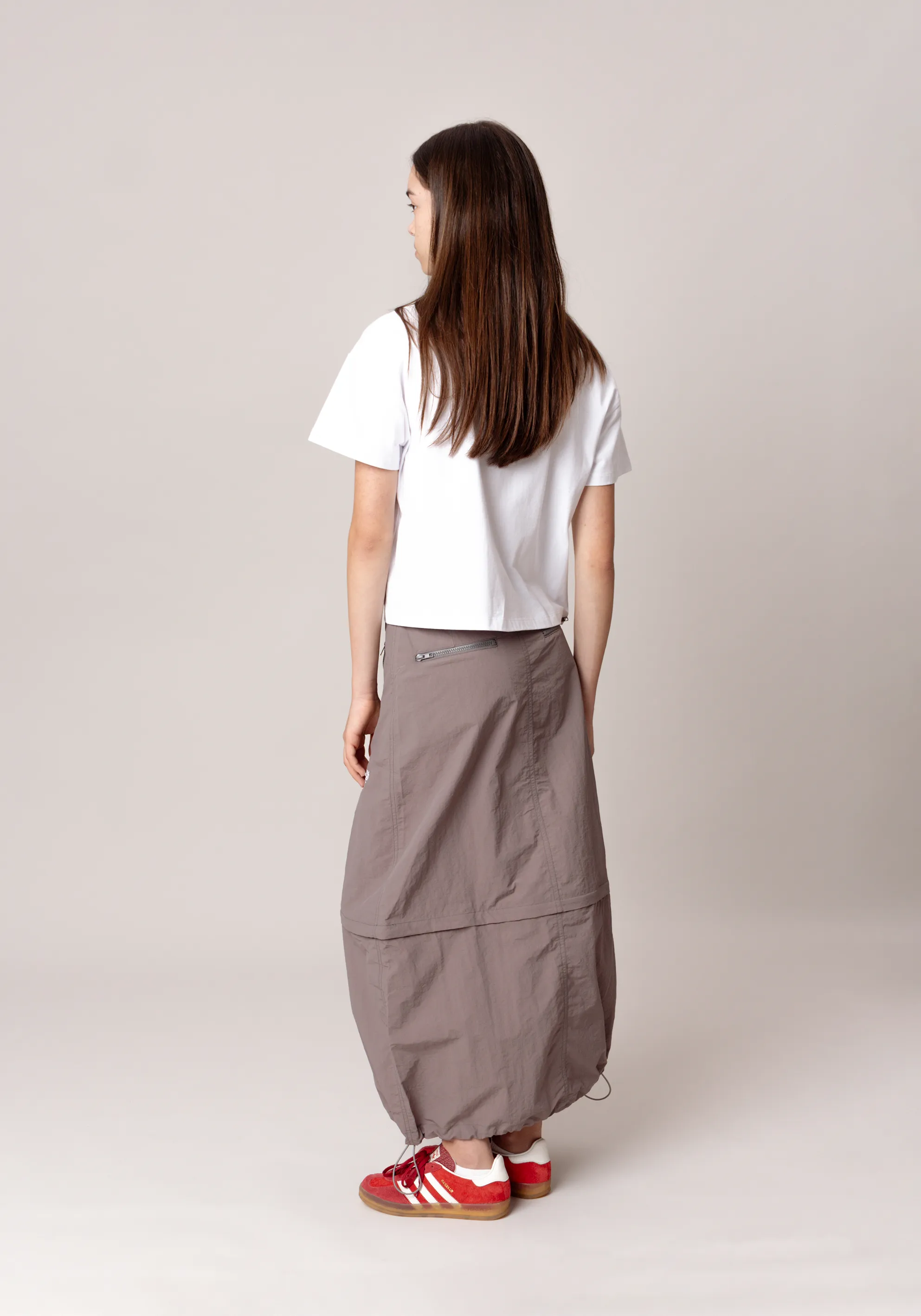 Convertible Nylon Skirt Charcoal