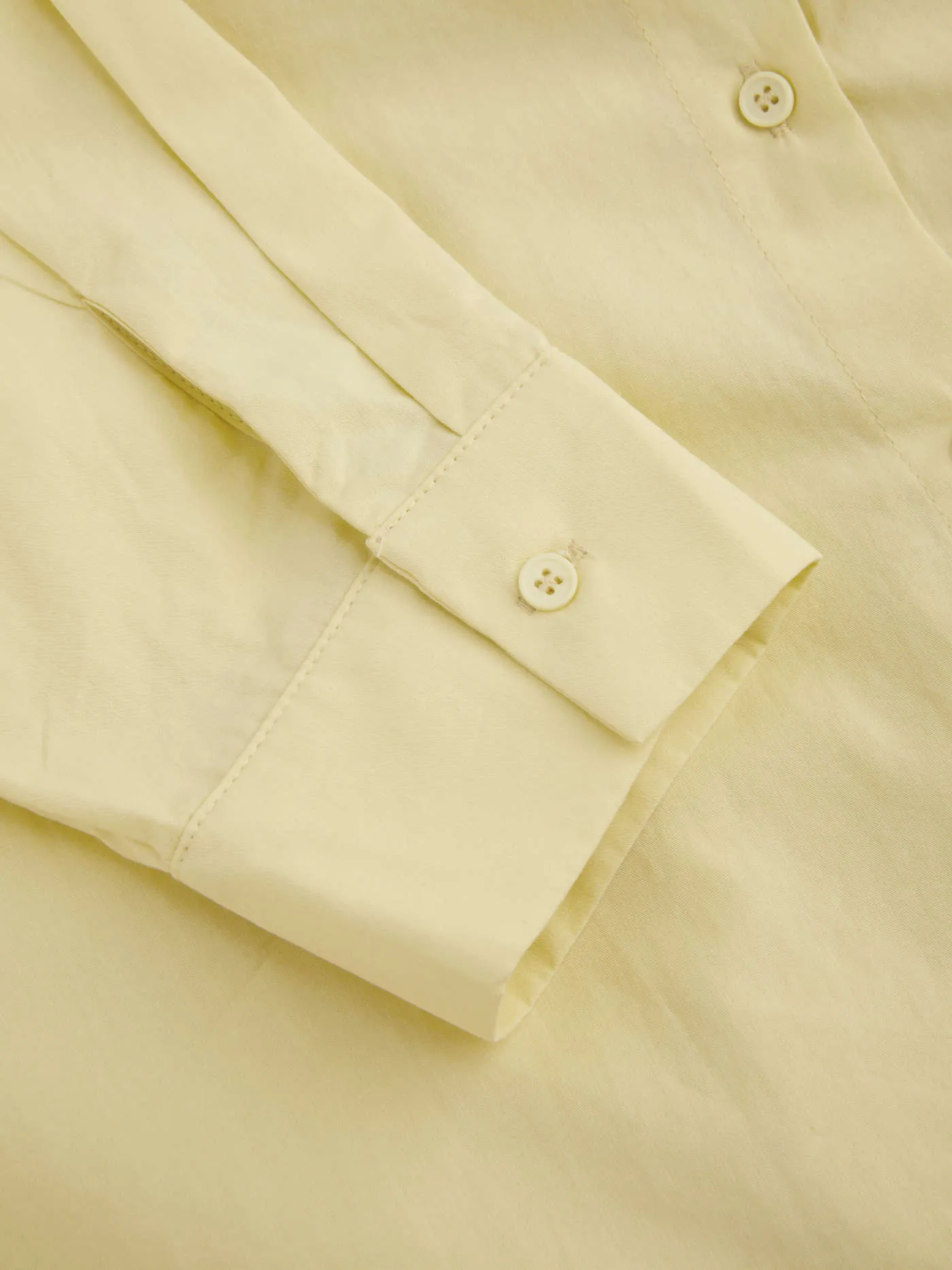 Cotton Collar Solid Long Sleeve Shirt