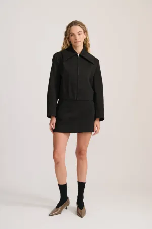 CROP ZIP JACKET BLACK