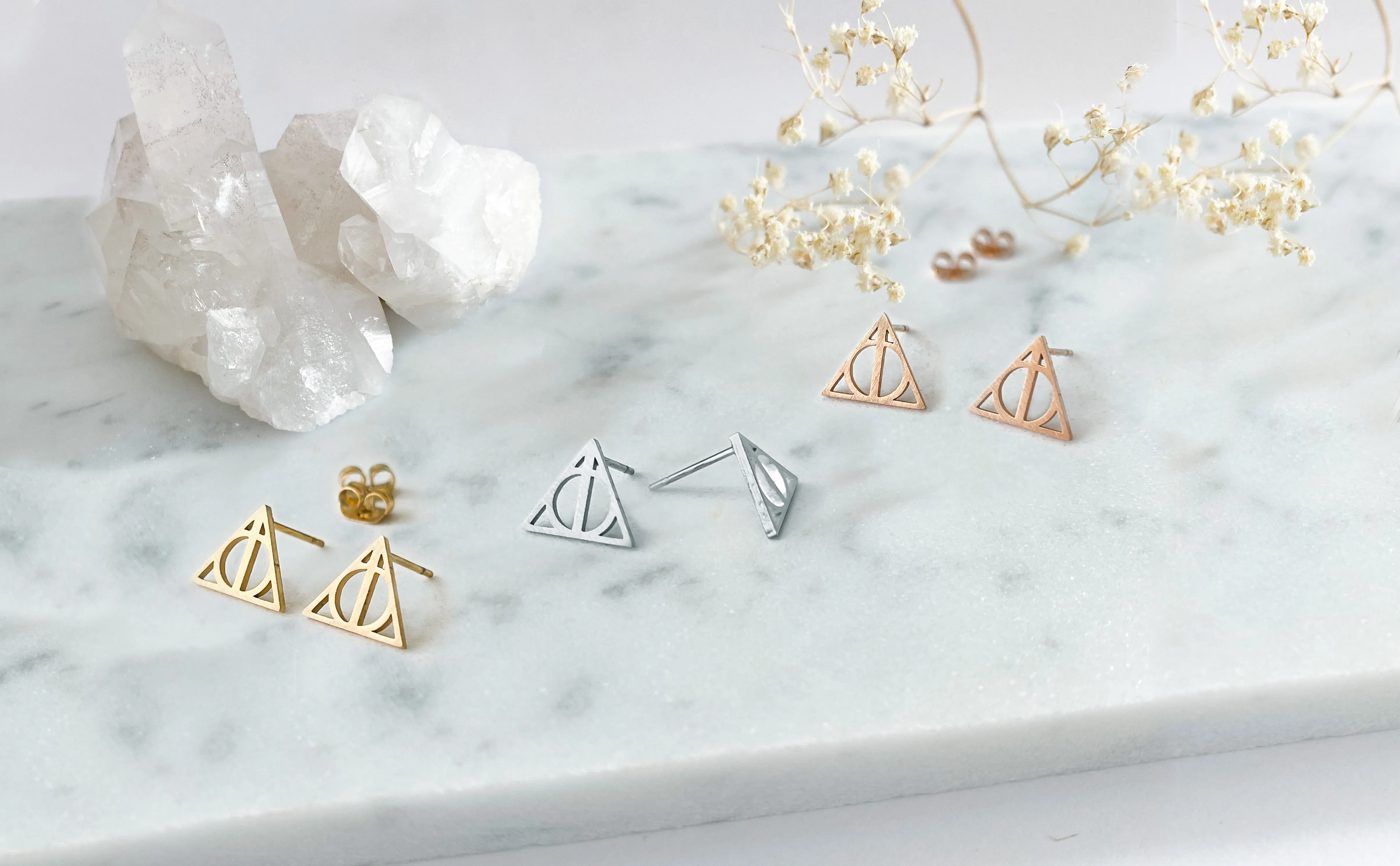 Deathly Hallows Geometric Earrings
