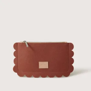 Deco Edge Merino Wool Clutch · Terracotta Vachetta