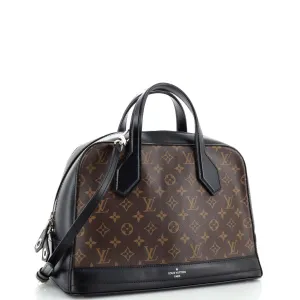Designer Dora Handbag Monogram Canvas and Calfskin MM