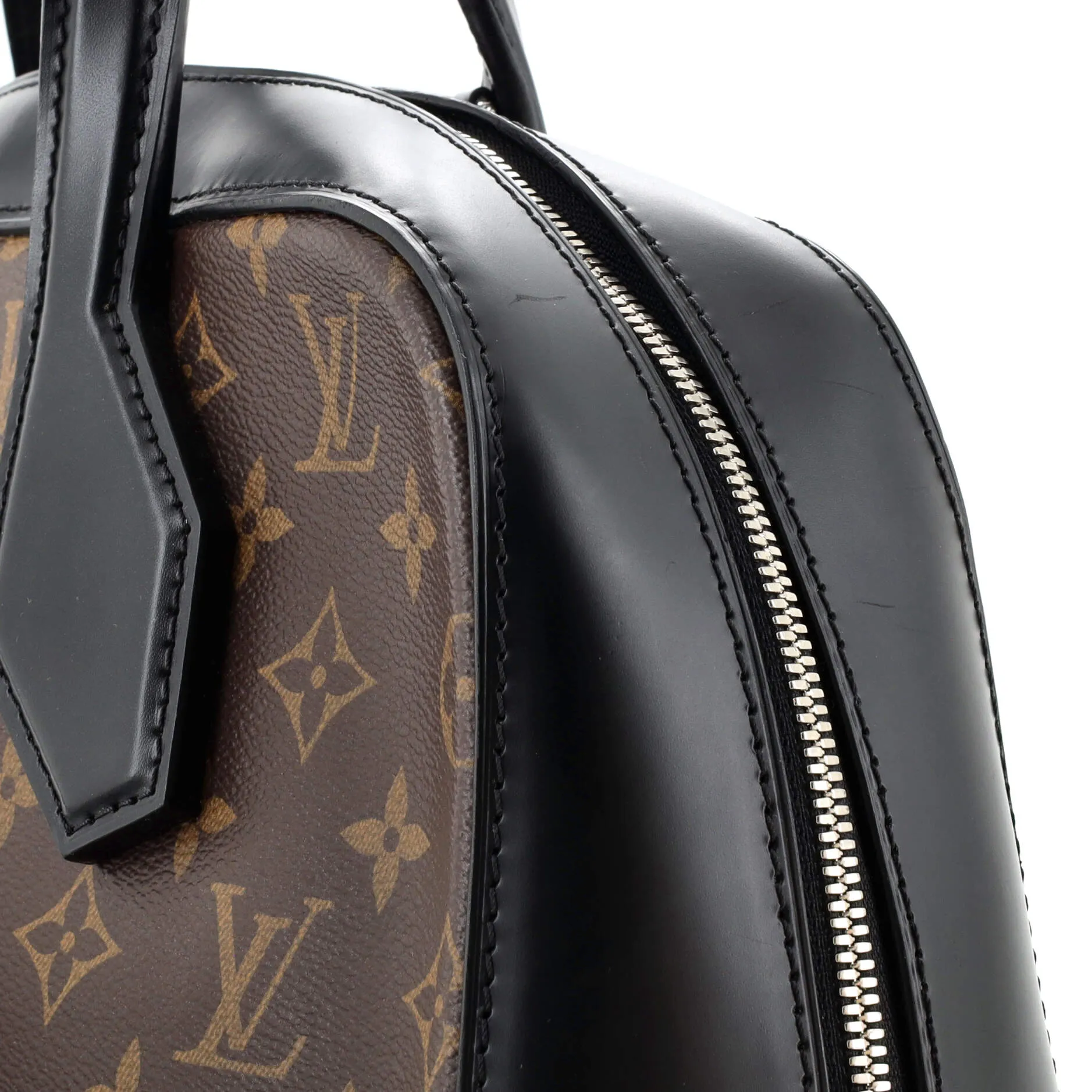 Designer Dora Handbag Monogram Canvas and Calfskin MM